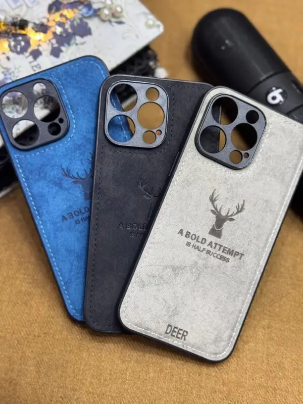 Deer Head pattern Leather Case for iPhone 15 Pro Max
