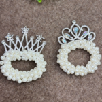 Pearl Crown Hair Bun Ties